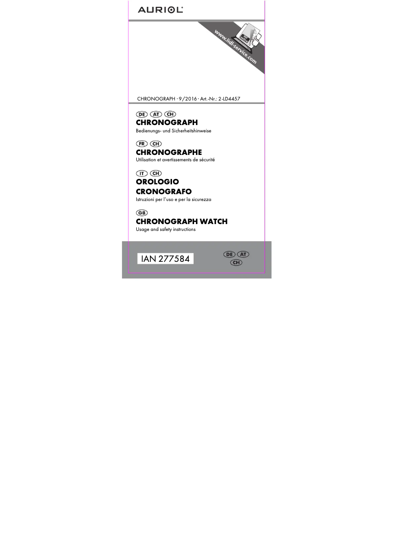 Página nº 1 - Manual de usuario Auriol IAN 289174