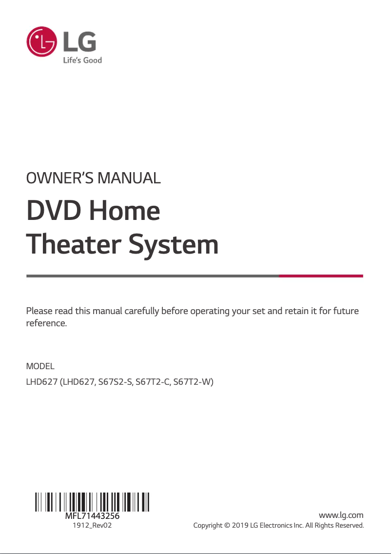 Página nº 1 - Manual de usuario LG LHD627