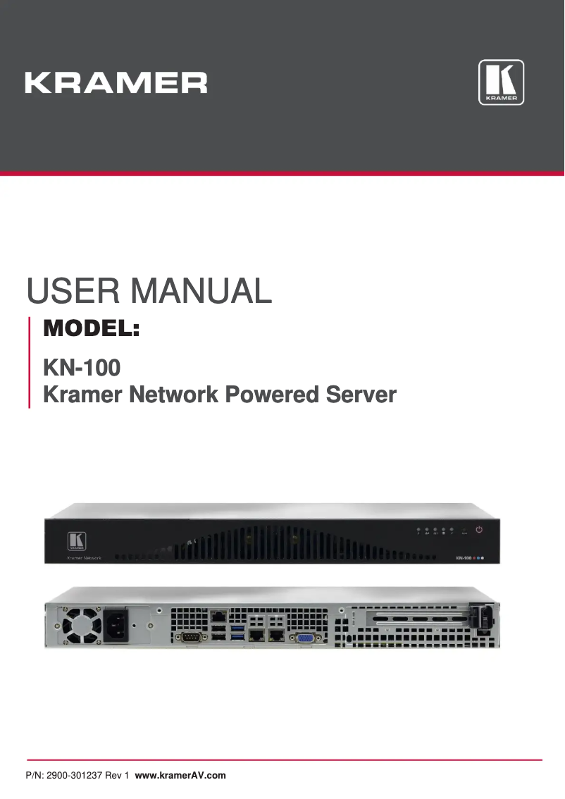 Imagen de la primera página del manual del dispositivo KN-100