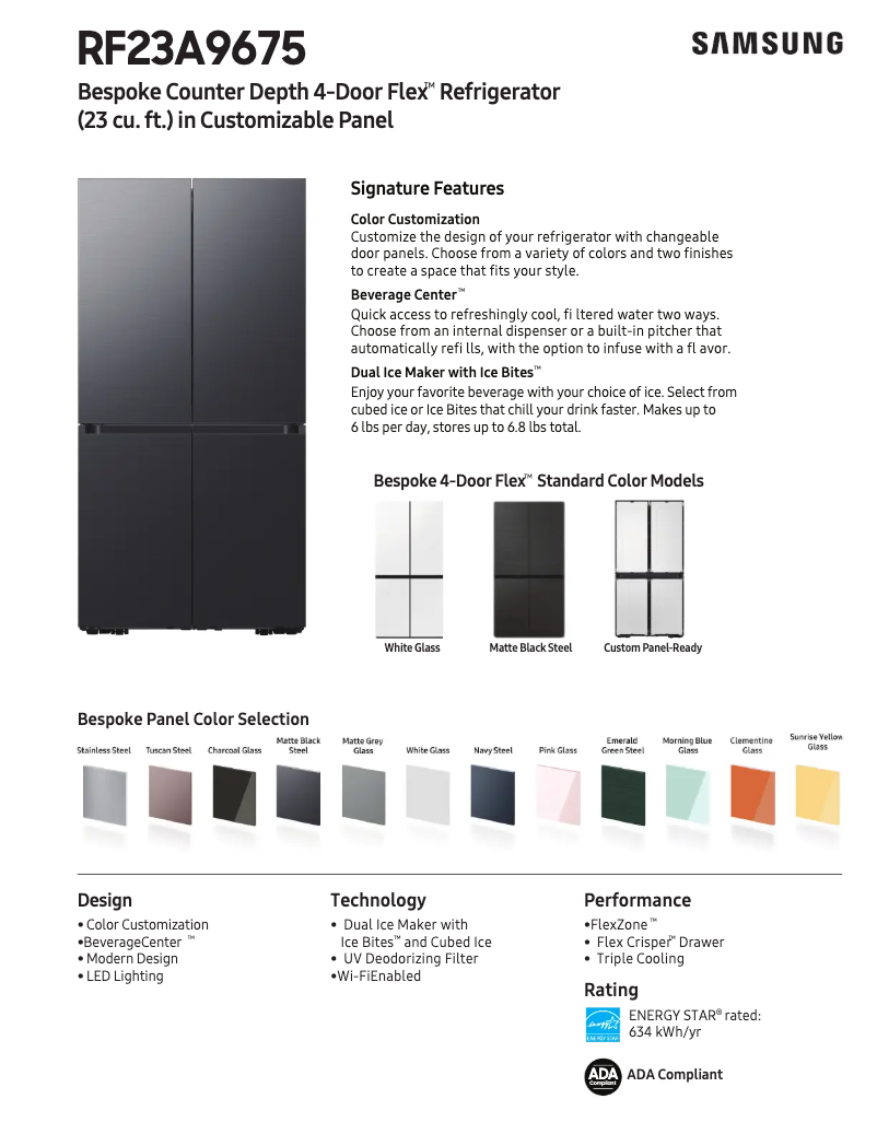 Página 1 del manual Ficha técnica Samsung RF23A967512