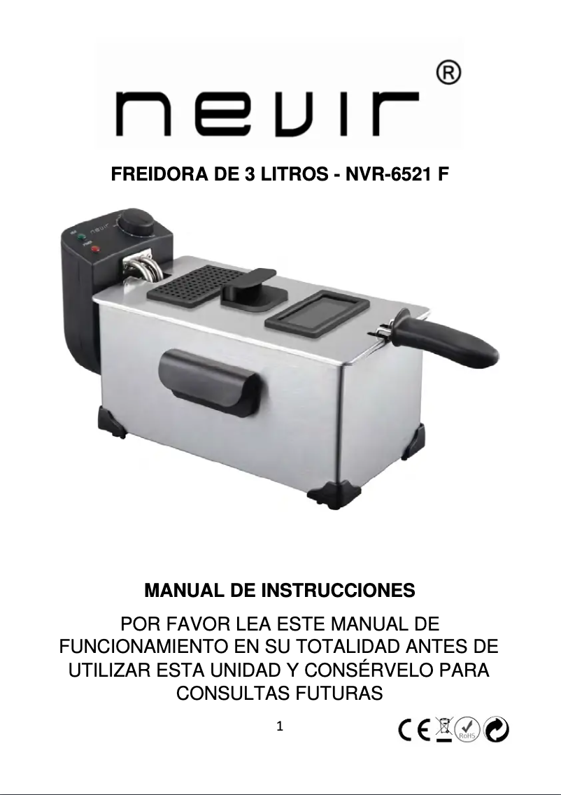 Página 1 del manual Manual de usuario Nevir NVR-6521 F