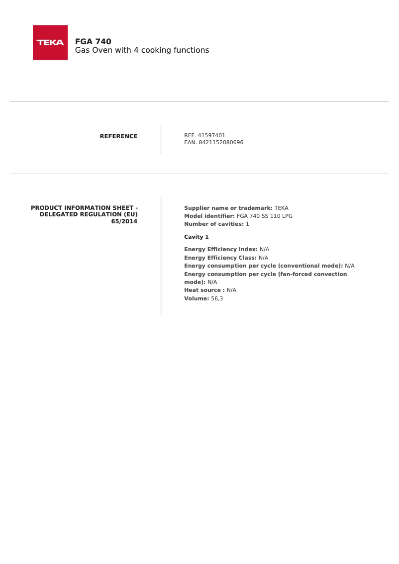 Imagen de la primera página del manual del dispositivo FGA 740