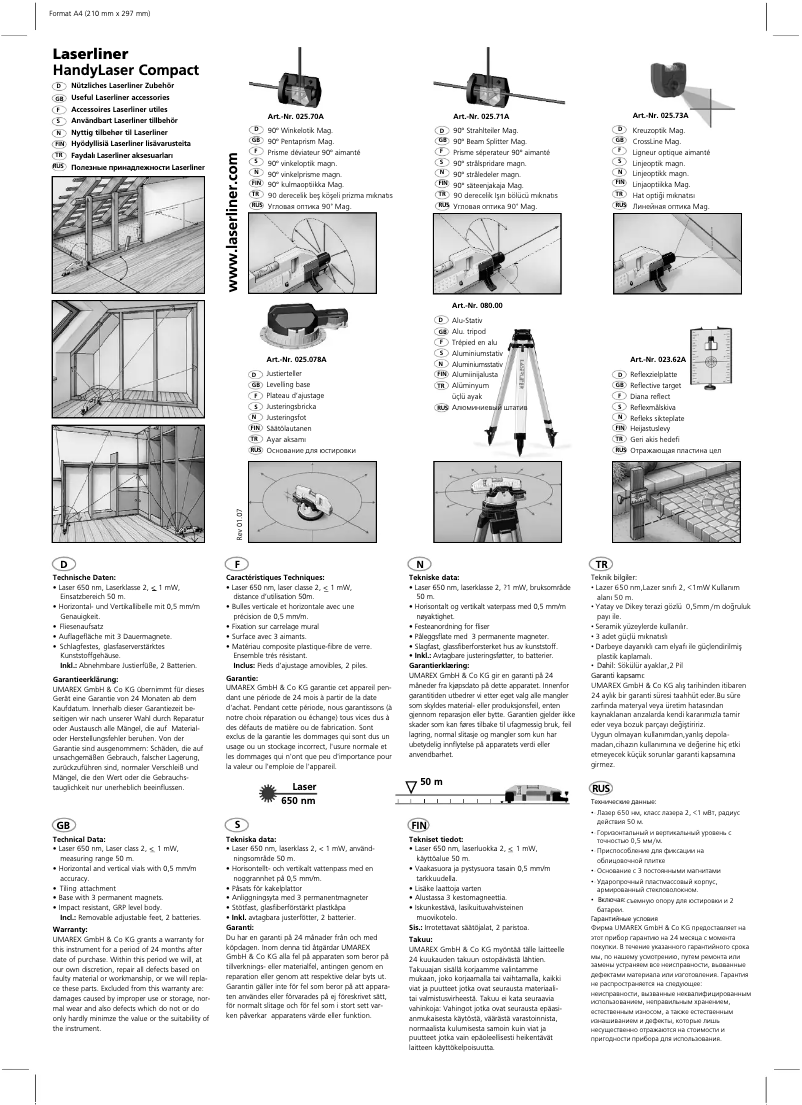 Página nº 1 - Manual de usuario Laserliner 025.70A
