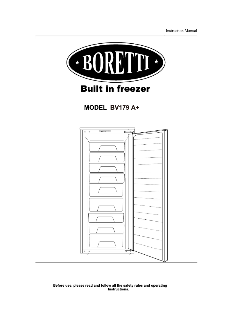 Página 1 del manual Manual de usuario Boretti BV179 A