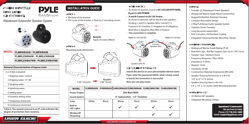 Imagen de la primera página del manual del dispositivo PLMRLEWB47BB