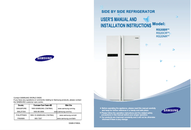 Página 1 del manual Manual de usuario Samsung RS-20 CRSW