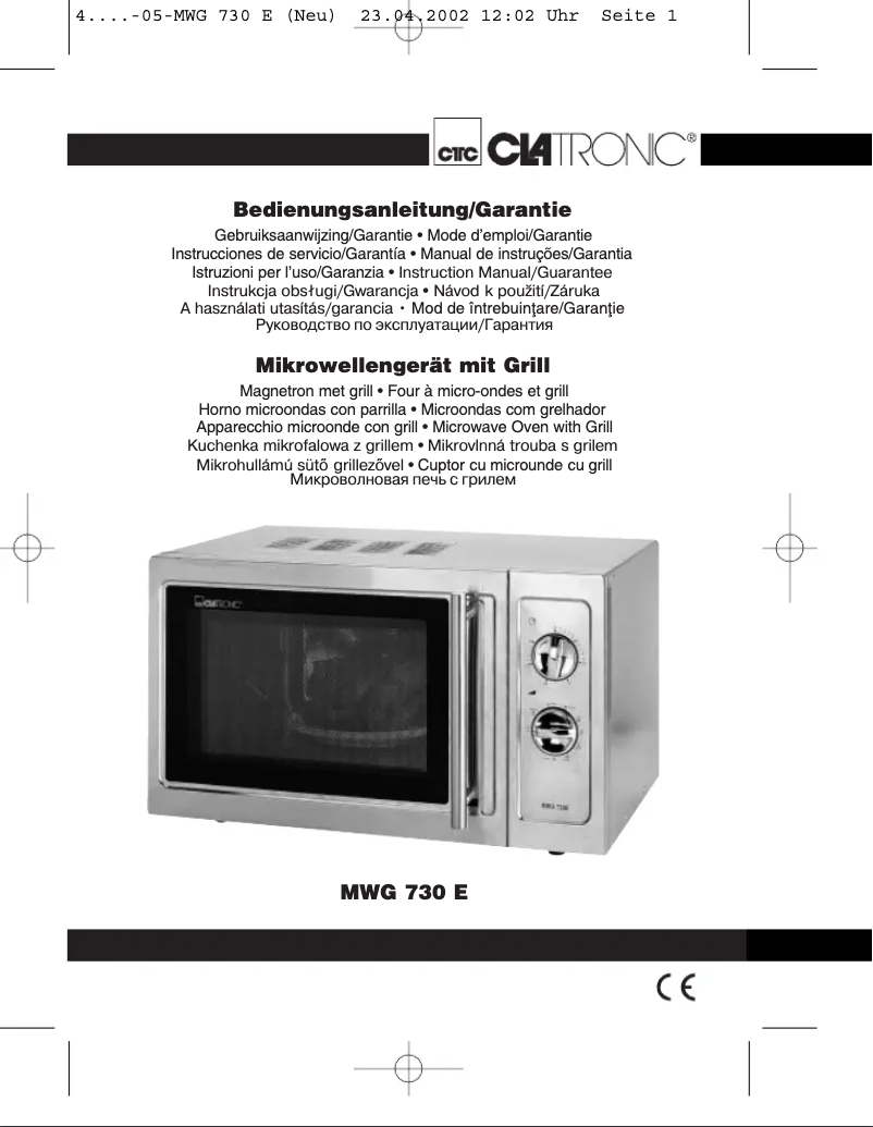 Imagen de la primera página del manual del dispositivo MWG 730 E