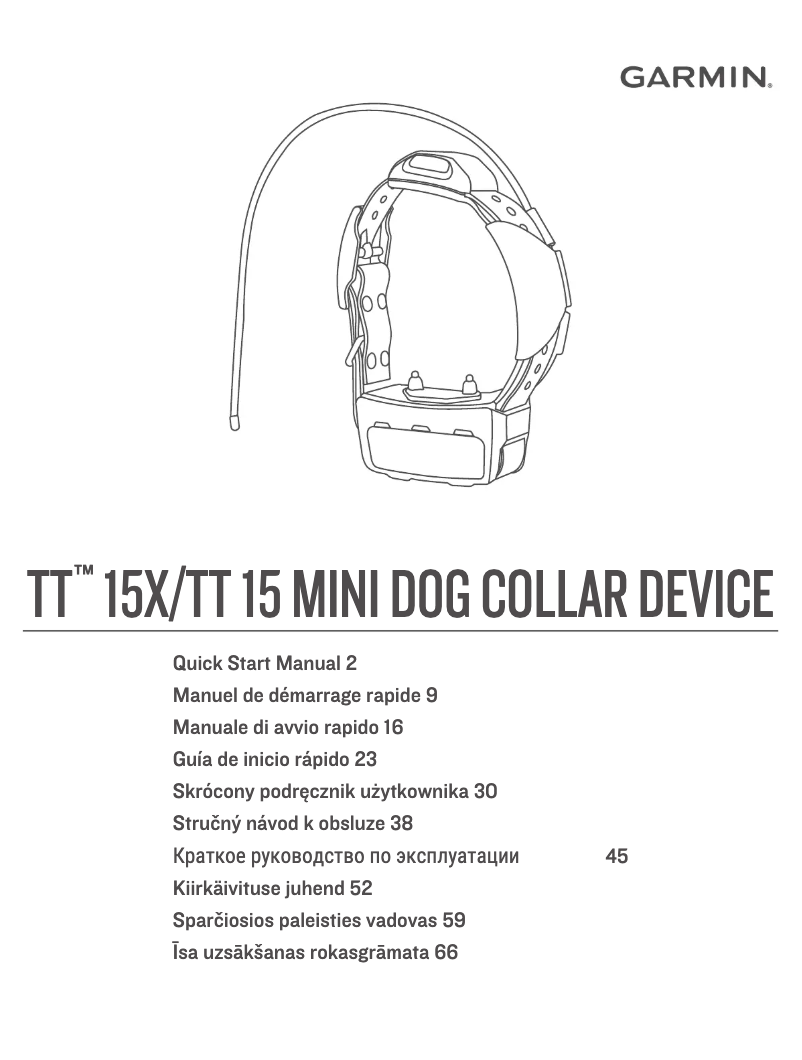 Imagen de la primera página del manual del dispositivo TT 15X