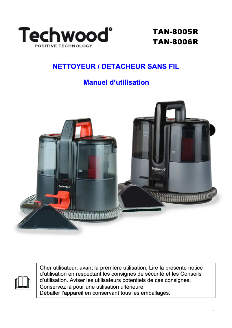 Imagen de la primera página del manual del dispositivo TAN-8006R