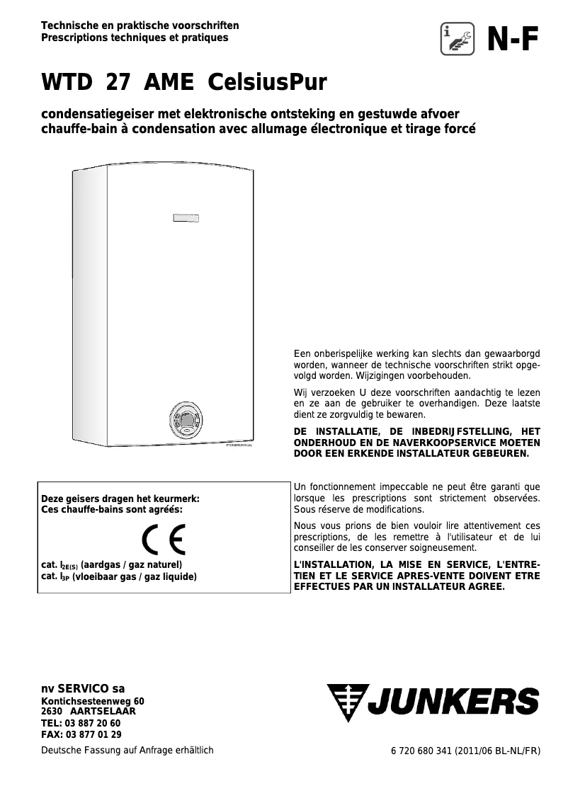 Página 1 del manual Manual de usuario Junkers WTD 27 AME