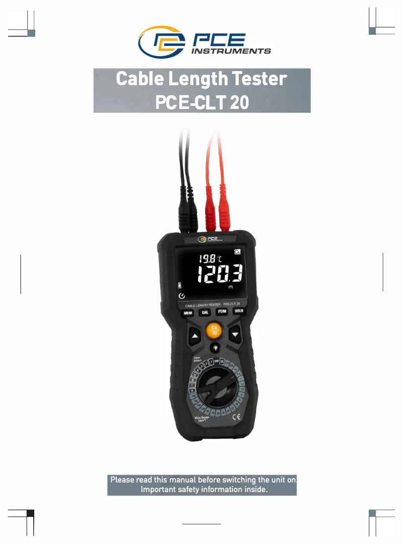 Imagen de la primera página del manual del dispositivo PCE-CLT 20