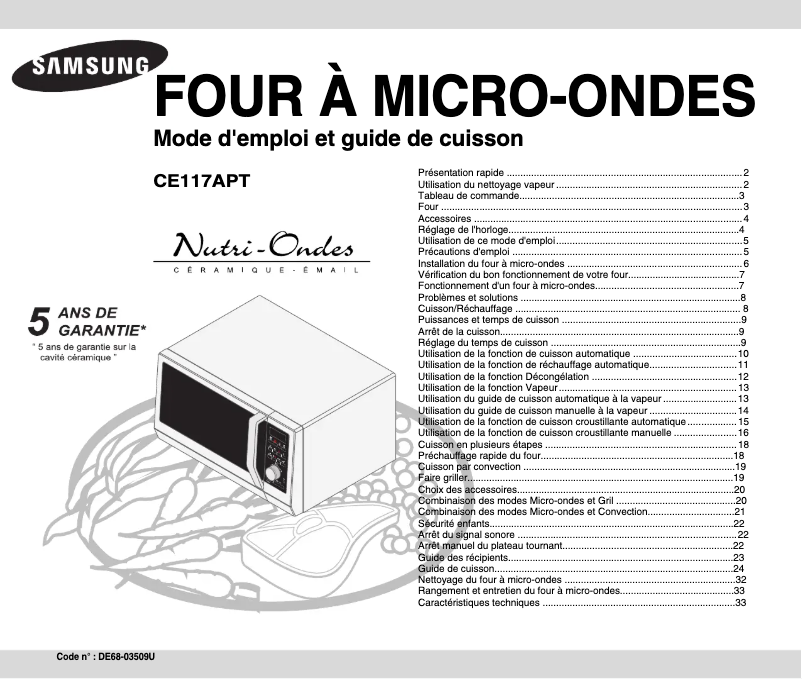 Página 1 del manual Manual de usuario Samsung CE117APT-B