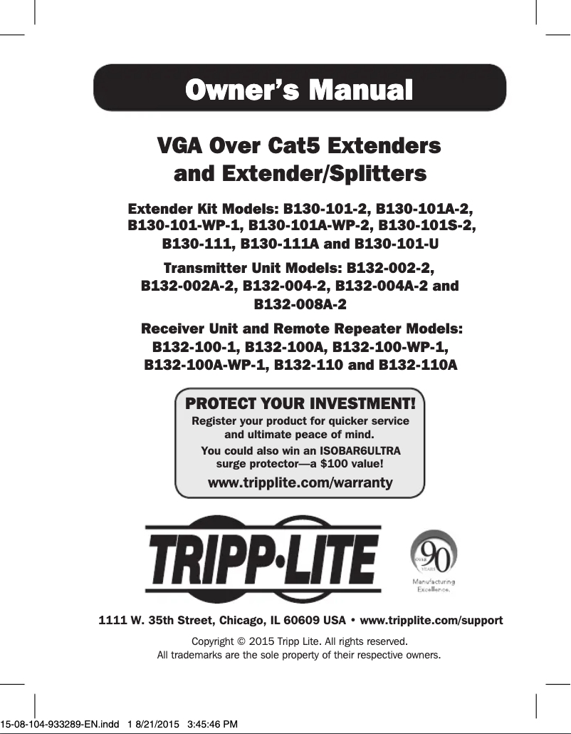 Página 1 del manual Manual de usuario Tripp Lite B132-008A-2