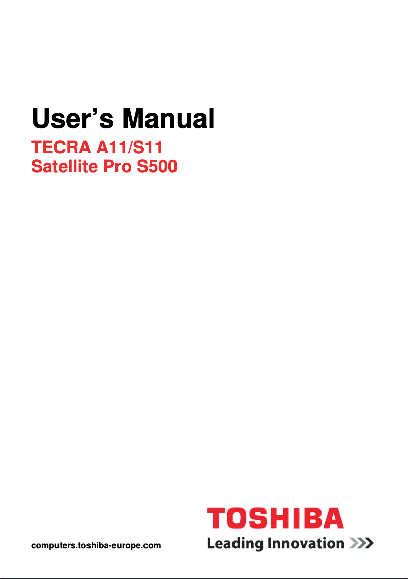 Imagen de la primera página del manual del dispositivo Tecra S11