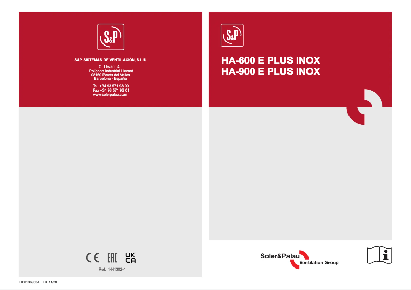 Página nº 1 - Manual de usuario Soler & Palau HA-600