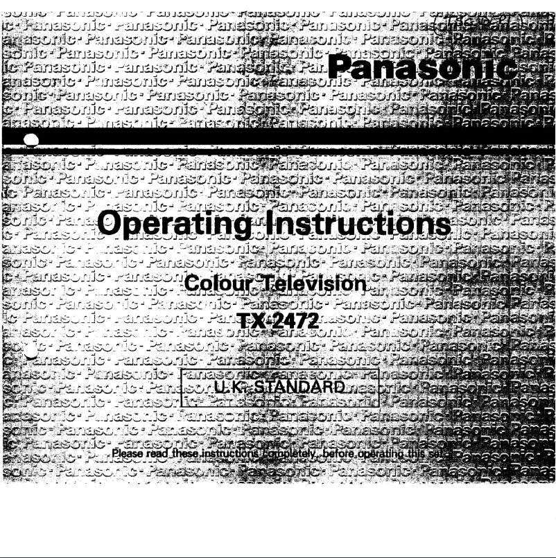 Página nº 1 - Manual de usuario Panasonic TX-2472