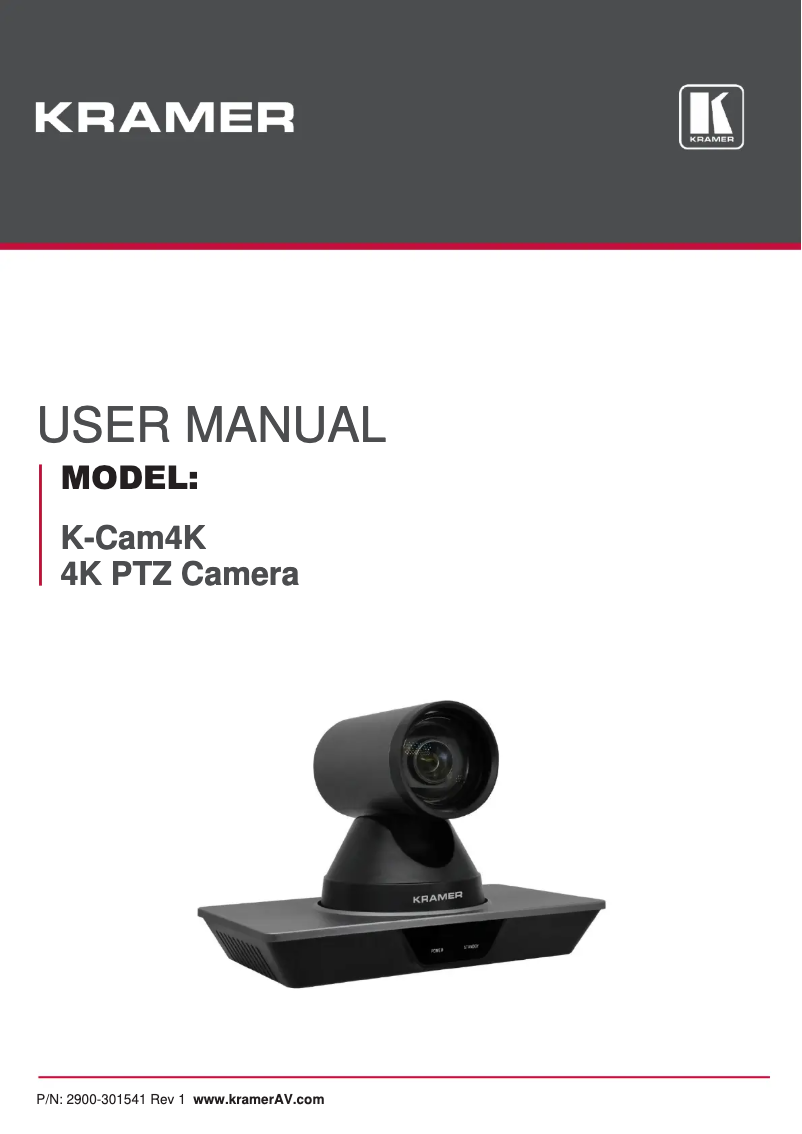 Página 1 del manual Manual de usuario Kramer K-Cam4K
