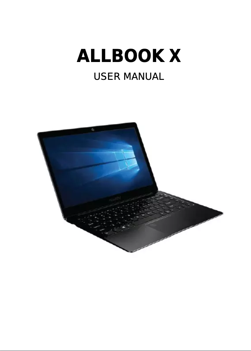 Imagen de la primera página del manual del dispositivo Allbook X