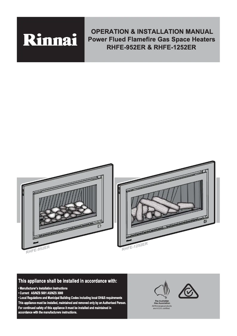 Página nº 1 - Manual de usuario Rinnai RHFE-952ER