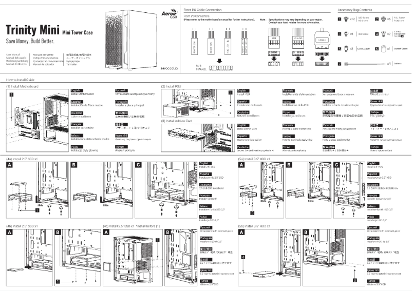 Imagen de la primera página del manual del dispositivo Trinity Mini