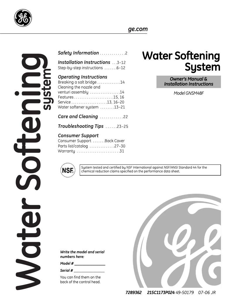 Imagen de la primera página del manual del dispositivo GNSM48F