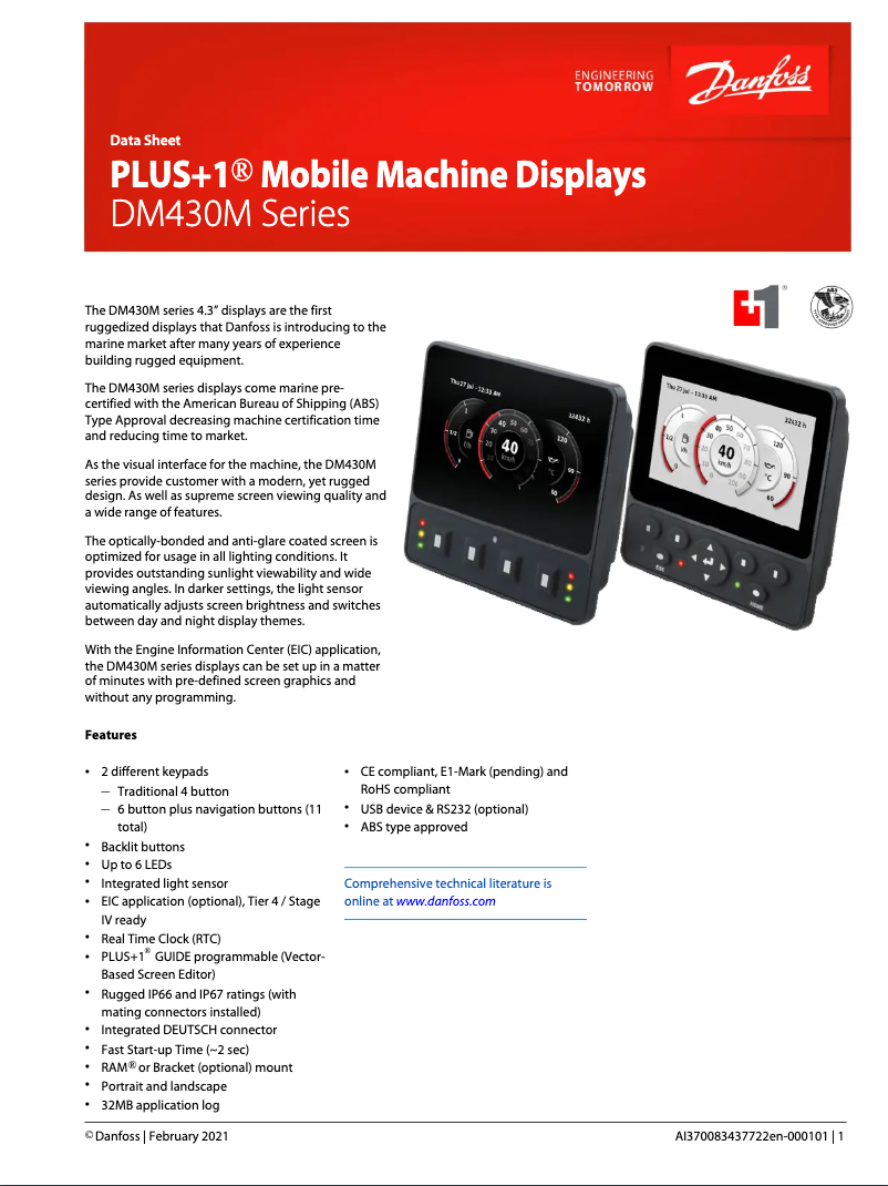 Imagen de la primera página del manual del dispositivo DM430M