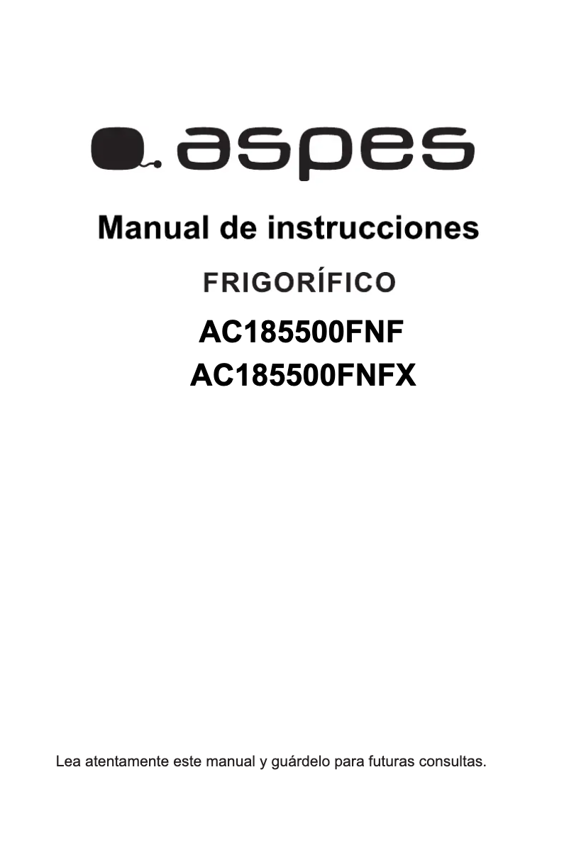 Imagen de la primera página del manual del dispositivo AC185500FNF