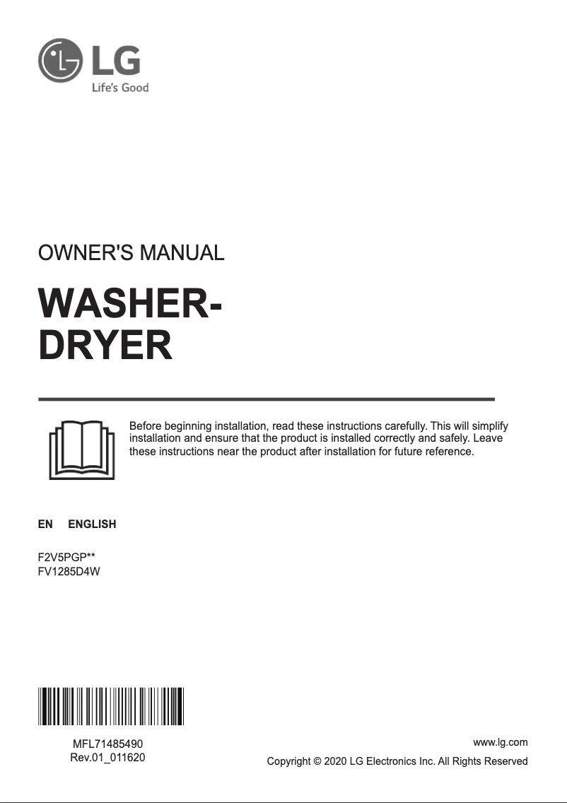 Imagen de la primera página del manual del dispositivo FV1285D4W