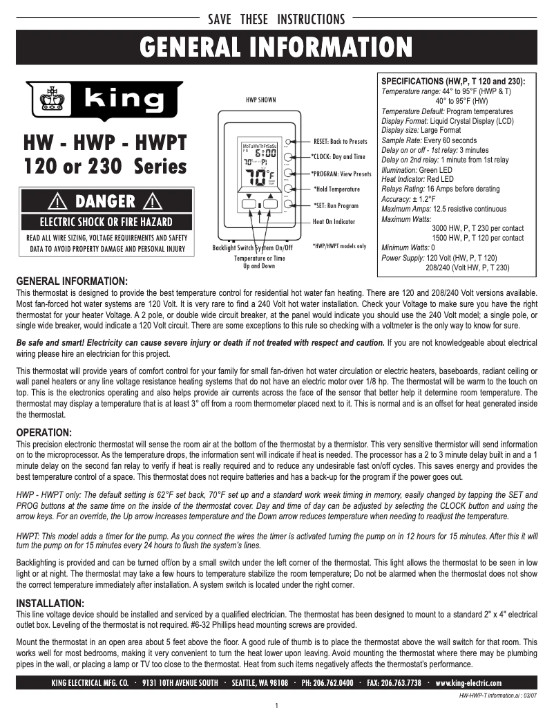 Imagen de la primera página del manual del dispositivo HWP120