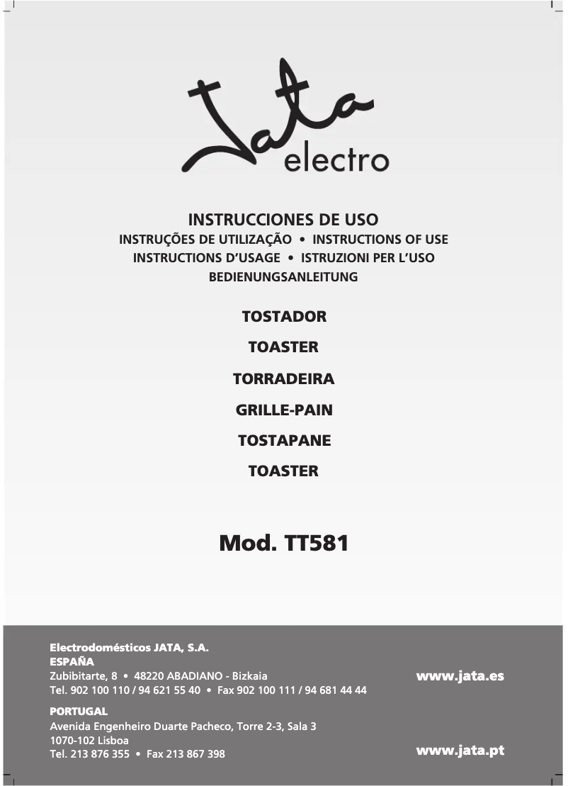 Página 1 del manual Manual de usuario Jata TT581
