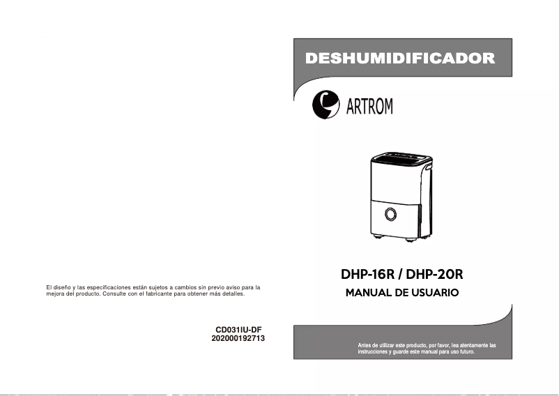 Imagen de la primera página del manual del dispositivo DHP-20R