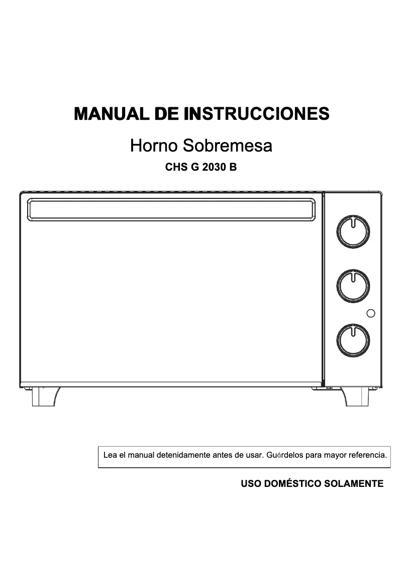 Página 1 del manual Manual de usuario Corbero CHSG2030B