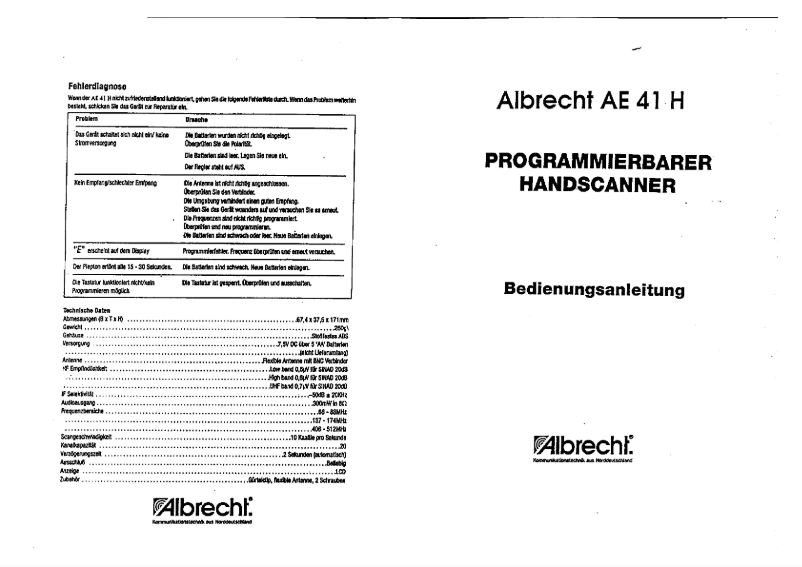 Imagen de la primera página del manual del dispositivo AE41H