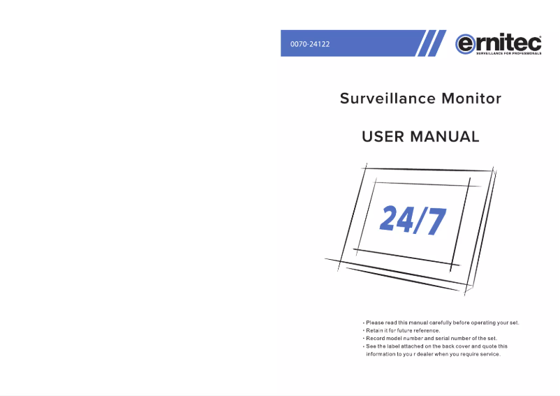 Imagen de la primera página del manual del dispositivo 0070-24122