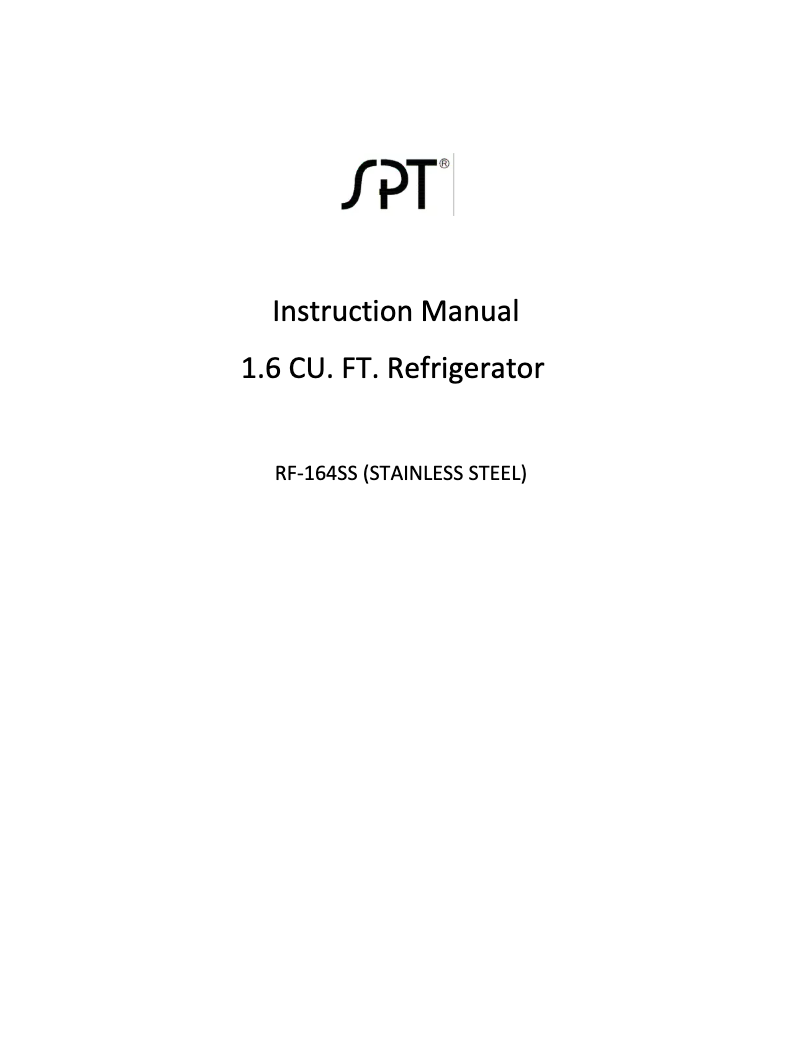 Página 1 del manual Manual de usuario SPT RF-164SS