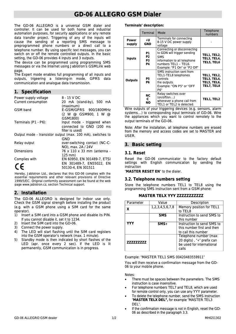 Página 1 del manual Manual de usuario Joblotron GD-06
