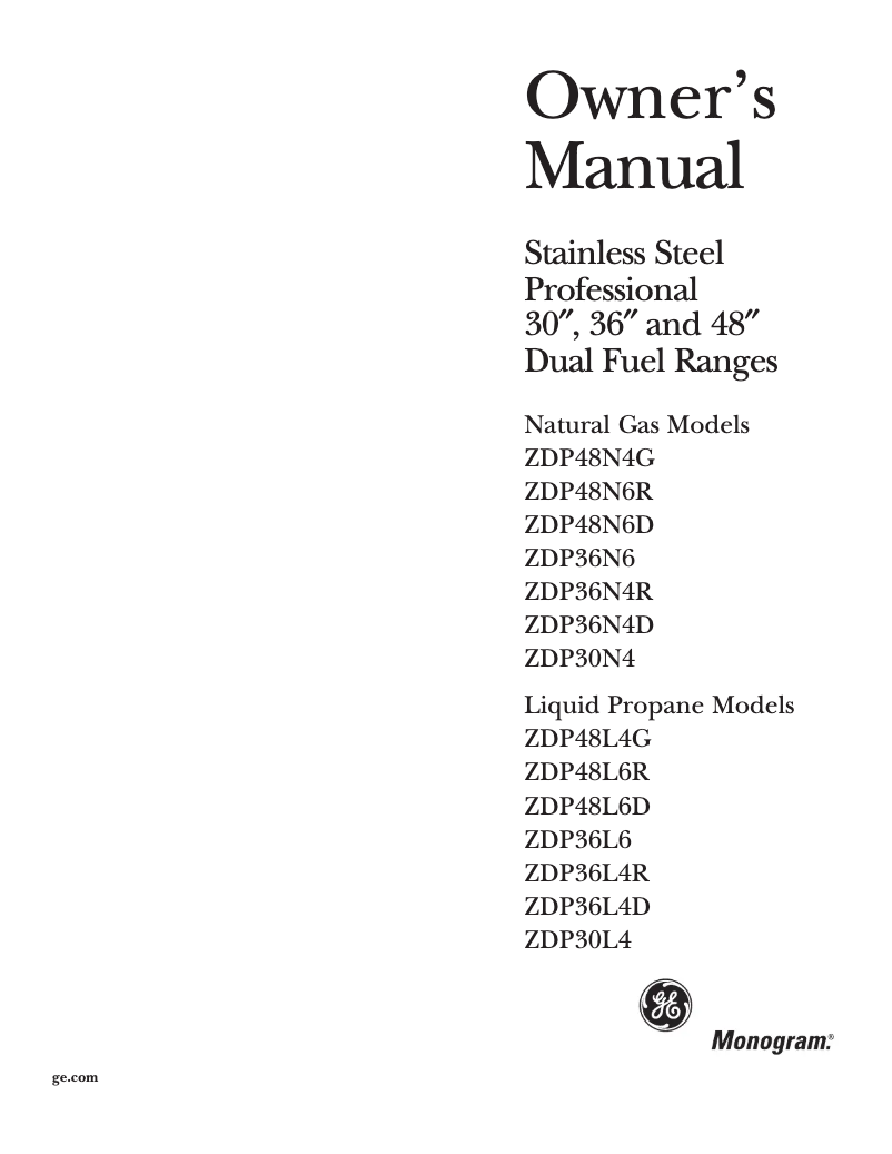 Imagen de la primera página del manual del dispositivo ZDP48L4GHSS