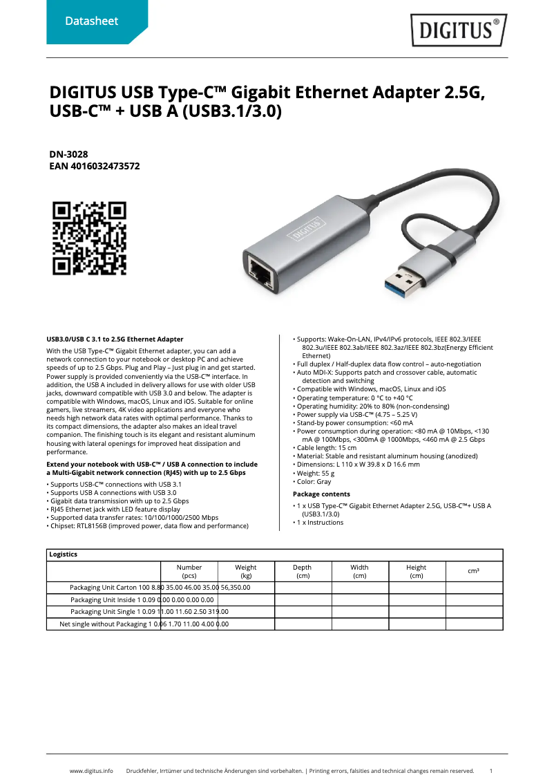Página nº 1 - Ficha técnica Digitus DN-3028
