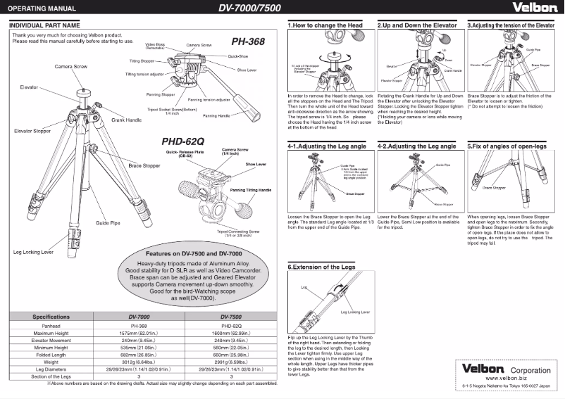 Imagen de la primera página del manual del dispositivo DV-7000