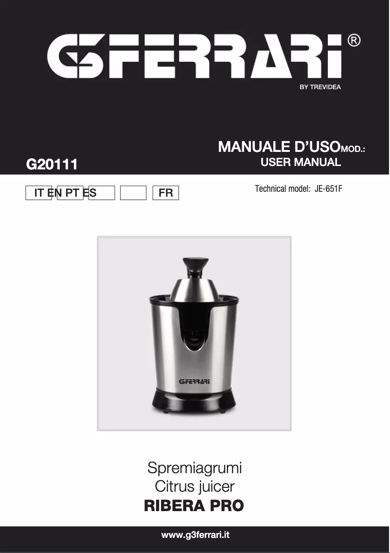 Página nº 1 - Manual de usuario G3 Ferrari Ribera Pro G20111