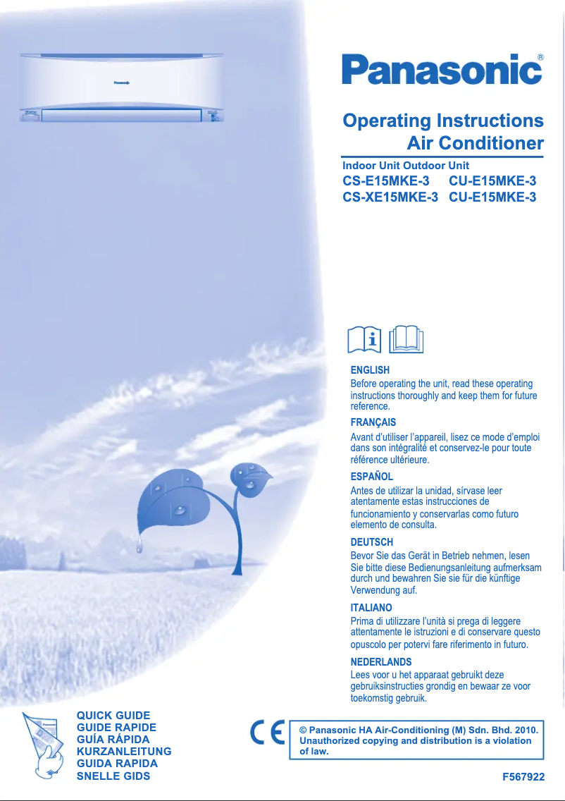 Página 1 del manual Manual de usuario Panasonic CS-XE15MKE3