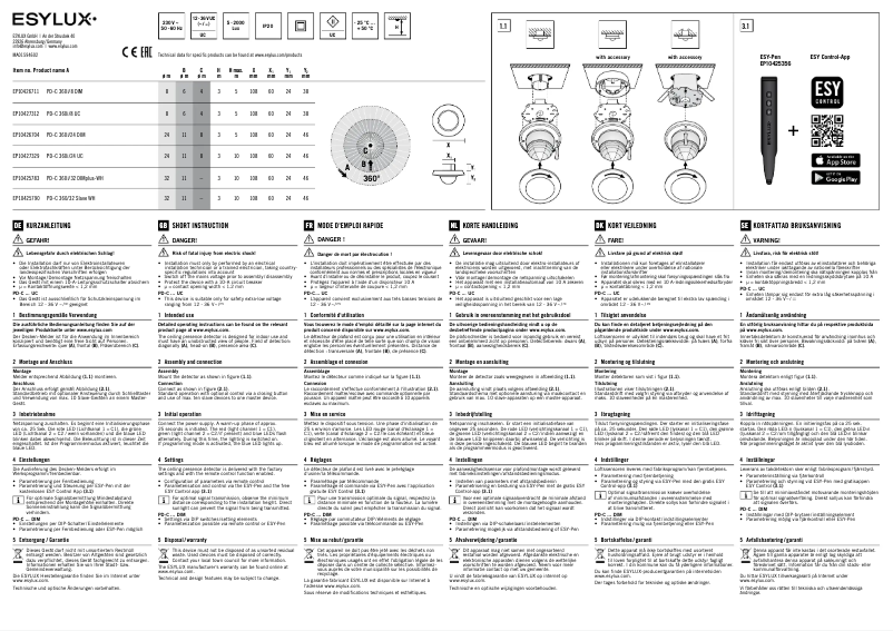 Página 1 del manual Manual de usuario Esylux PD-C 360i/24 DIM