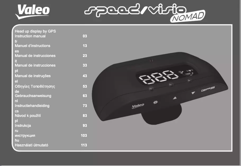 Imagen de la primera página del manual del dispositivo Speed Visio Nomad