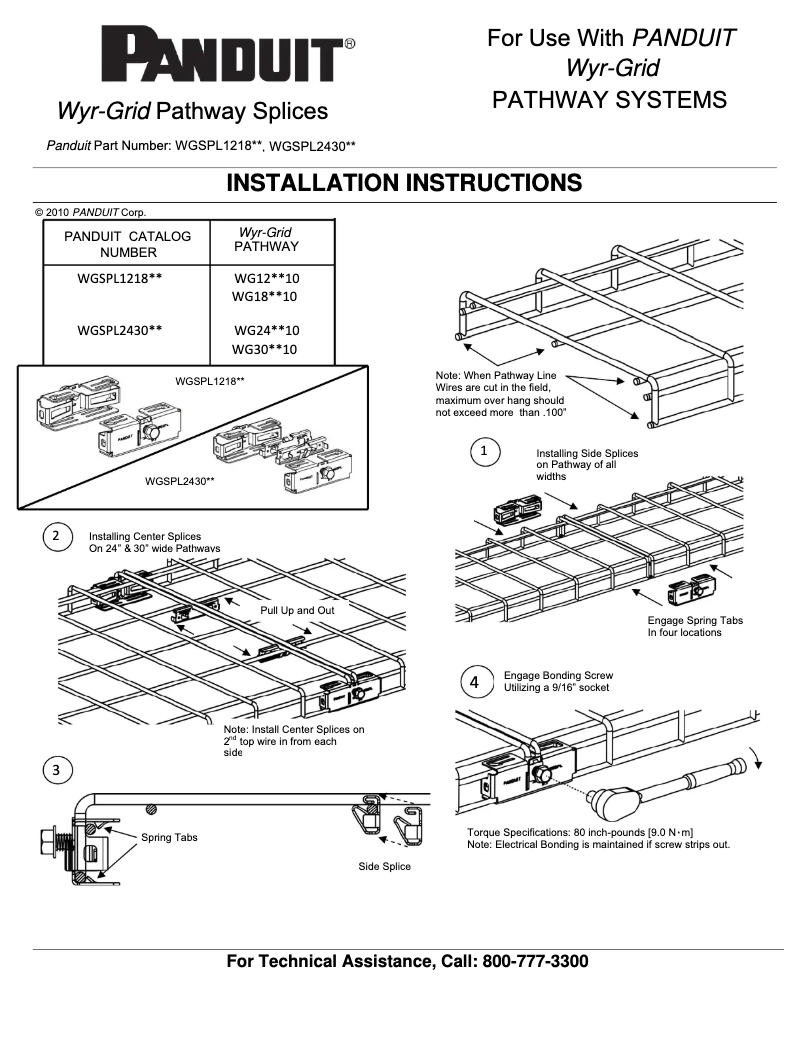 Página nº 1 - Manual de usuario Panduit WGSPL2430BL