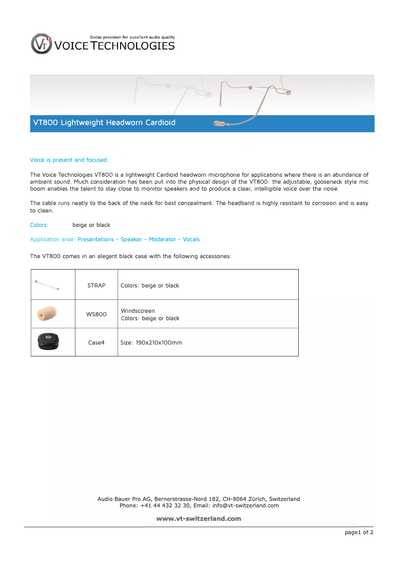 Imagen de la primera página del manual del dispositivo VT800
