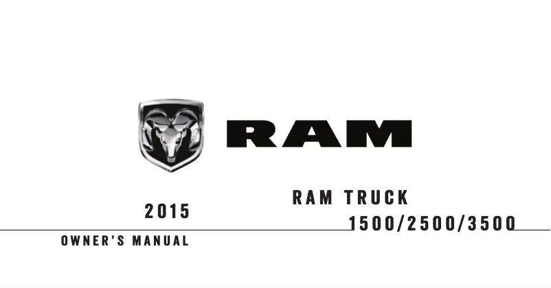Página 1 del manual Manual de usuario RAM 3500 (2015)
