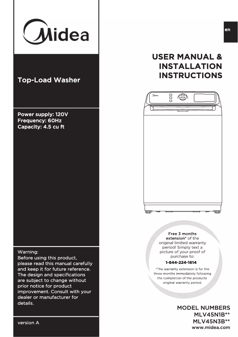 Imagen de la primera página del manual del dispositivo MLV45N3BWW