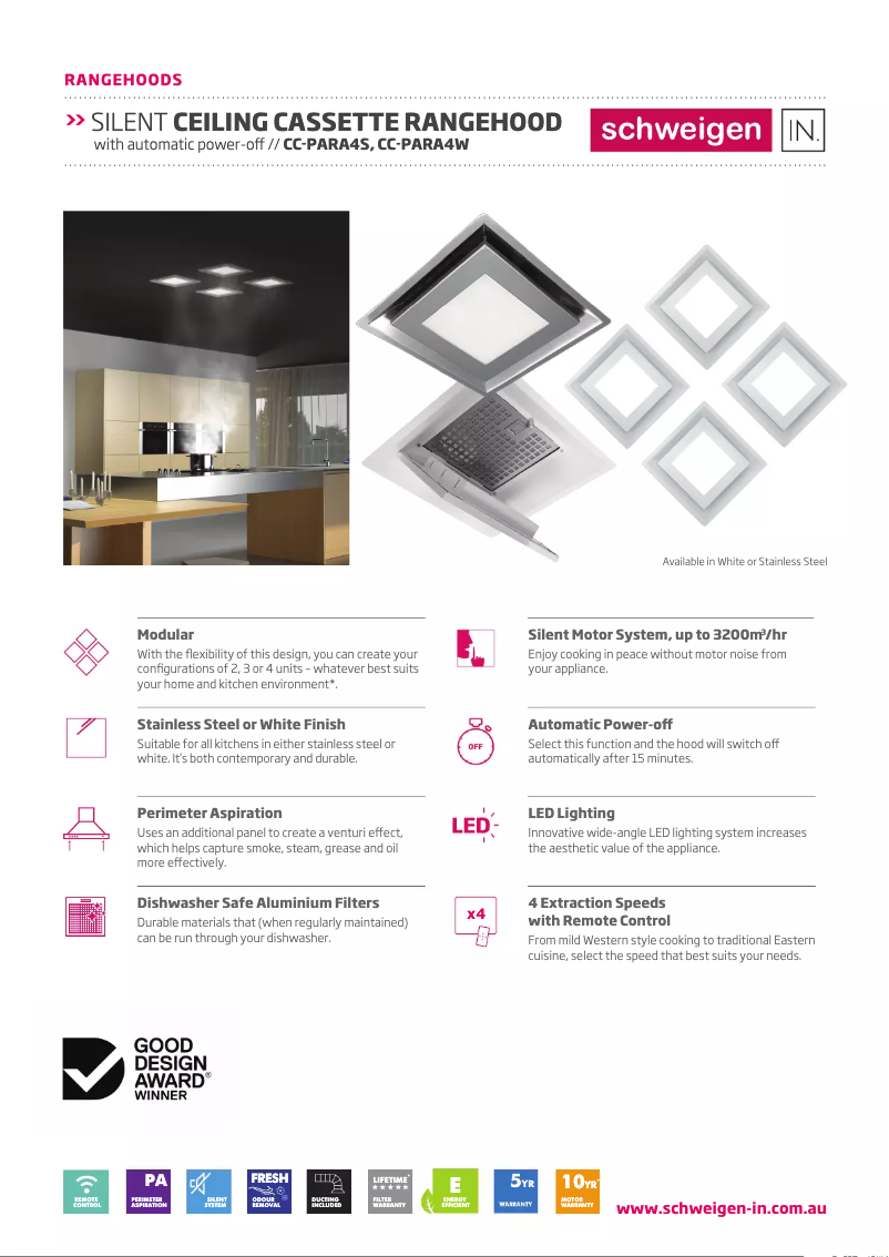 Página 1 del manual Ficha técnica Schweigen CC-PARA4W