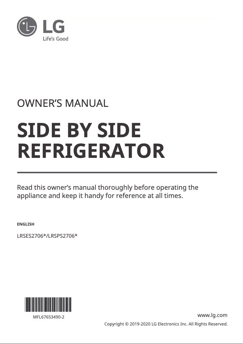 Imagen de la primera página del manual del dispositivo LRSPS2706V