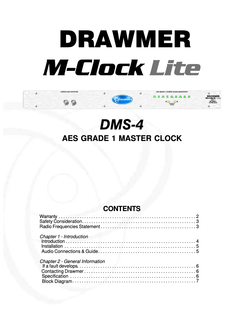 Imagen de la primera página del manual del dispositivo M-Clock Lite DMS-4
